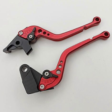 Pour moto Kawasaki VERSYS650 (années 2009-2014) : modification du guidon (longsteed rouge) avec frein, embrayage et klaxon réglables. (1/5)