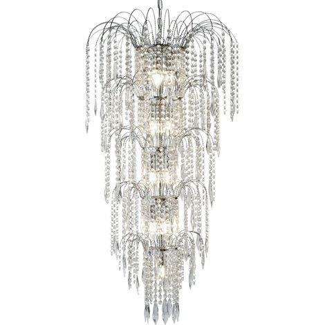 Searchlight Waterfall - Lustre en cristal à 13 ampoules au fini chromé, E14 (1/5)
