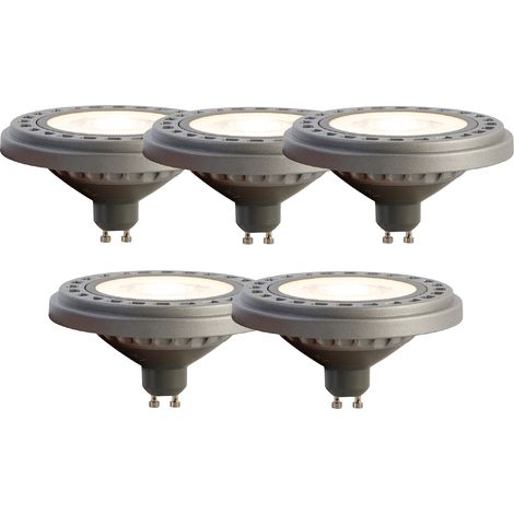 Set of 5 GU10 LED Bulbs AR111 8W 750 lm 3000K