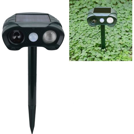 Répulsif ultrasonique pour animaux 5V, répulsif solaire pour chats et chiens avec lumières clignotantes. (1/5)