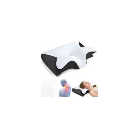 HOXILEELEO - Oreiller Apnée du Sommeil, Oreiller Anti Ronflement et Apnée Positionnelle, Coussin Ergonomique Cervical Mémoire de Forme pour Dormeurs de Côté, de Dos et sur Le Ventre (Noir)