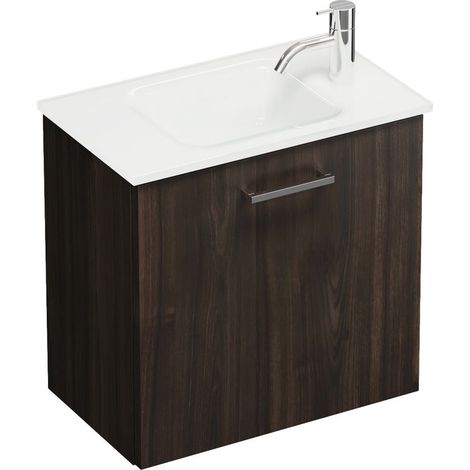 Burg Eqio Glas-WT+WT-Unterschrank Marone Dekor Trüffel/Weiß GRP95