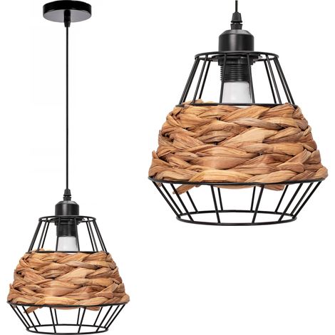 LAMPADA A SOSPENSIONE APP989-1CP NERO MARRONE 1-PUNTI LUCE E27 22,5X22,5X20-105CM REGOLABILE
