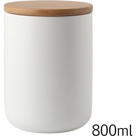 Bocal en céramique avec couvercle en bambou hermétique, lot de rangement pour épices, thé, café, aliments, cuisine.
