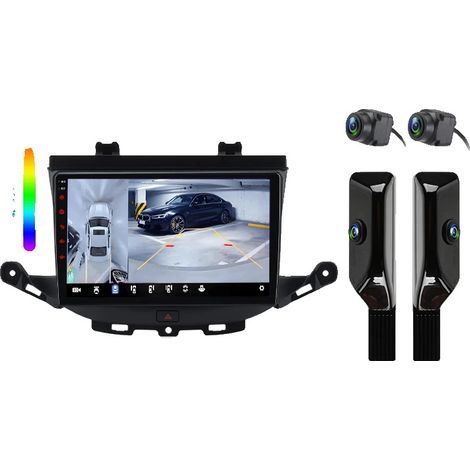 Radio de voiture, support multimédia, système de navigation, compatible avec Opel Astra K 2015-2019, V9 Plus (6GB+128GB) + caméra 360° (Noir) (1/2)