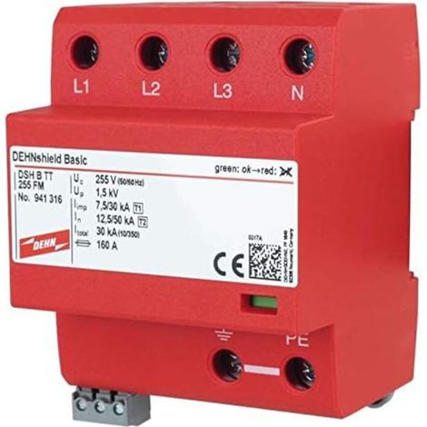 Parafoudre combiné DEHNshield TT Basic FM, pour systmes TT et TN-S