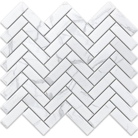 Ilcom – Mosaïque en céramique sur maille 31.5cm x 27.7cm – Résistante aux températures élevées – Pour murs intérieurs et sols – Facile à découper (1/5)