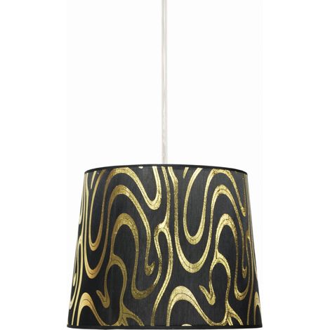 Suspension Candellux Tiger doré/noir métal Ø26 E27 (1/2)