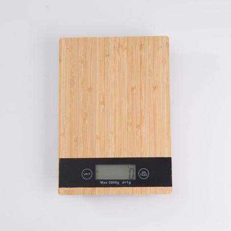 Balance de cuisine en bambou bio, écran LCD