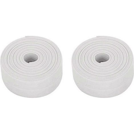 Ruban d'étanchéité imperméable et anti-moisissure pour salle de bain, cuisine, porte, douche, lavabo, baignoire, 3,2 m x 2,2 cm, blanc (1/5)