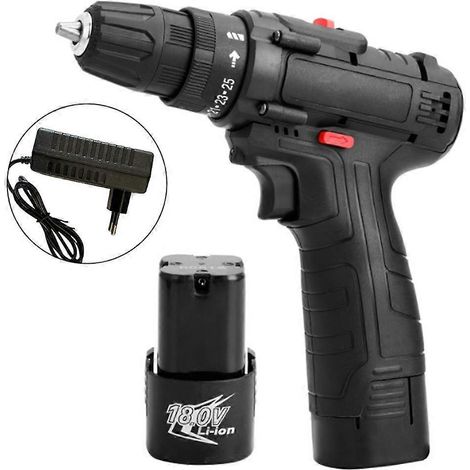 18V Akku-Schlagbohrmaschine, Lithium-Akku-Akkuschrauber, leistungsstarker bürstenloser Motor, integrierte LED-Leuchte, inklusive Akku und Ladegerät (EU).