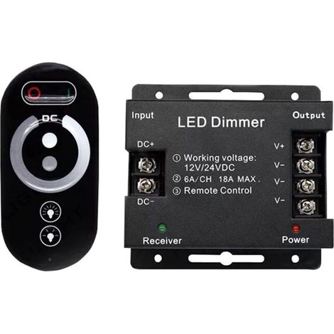Dimmer touch wireless da 12 V - 12 V CC con telecomando per tutte le lampade LED dimmerabili CC - Dimmer touch wireless da 18 A (1/5)