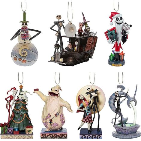 The Nightmare Before Christmas Ciondolo Albero 7 Pezzi Acrilico Carino Jack Albero di Natale Ciondoli Piatti Albero di Natale Ornamenti Set per Albero e Interni Auto (1/4)
