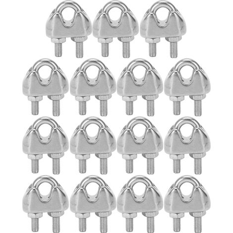15pcs collier câble acier inoxydable M2 1/16 pouce brides U boulon selle fixation (1/5)