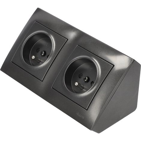 Boîte d'angle en saillie, 2 modules, pour cadres haut de gamme, anthracite, Simon54 (1/4)