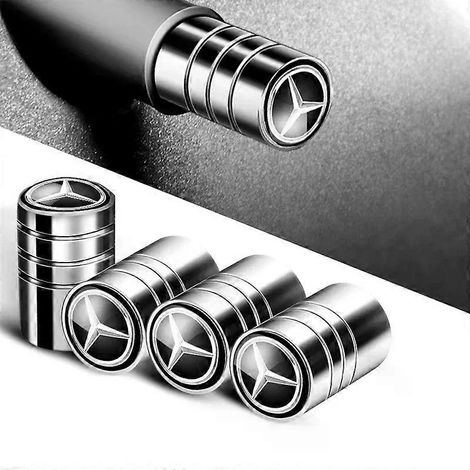 Bouchons de valve de pneu de voiture avec emblème et étui en métal, compatibles avec les modèles Mercedes-Benz Classe B/C/E/S et Classe A (C200L, GLC, GLE, CLA). Accessoires de style automobile. Coule (1/4)