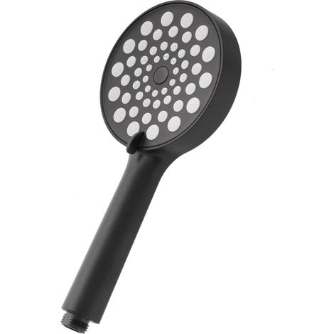 Doccetta tonda 26 cm con tre tipi di getto nero opaco in ABS Hidra (1/3)