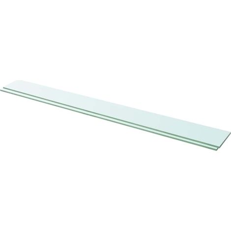 Lot de 2 Panneaux d'étagère Étagère de Rangement - Meuble de rangement Verre Transparent 110x12 cm BV210422 - BonneVie (1/3)