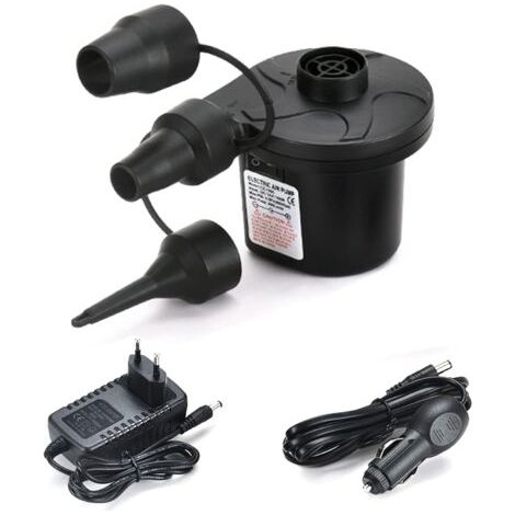Pair Elektrische Luftpumpe Inflator Deflator, Elektrische Pumpe mit 3 Düsen Aufblasbare Matratze Inflator für Luftmatratze, Aufblasbare Matratzen, Planschbecken, Schwimmring (Zuhause/Auto)