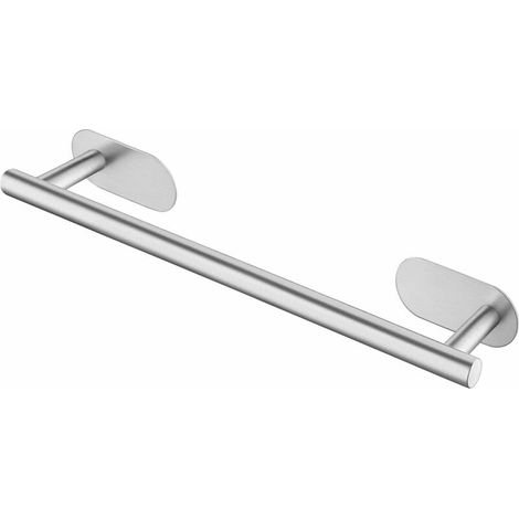 Towel Rail Self Adhesive Stick on Wall Towel Bar Bathroom Towel Holder  Towel Hanger SUS 304 Stainless Steel Brushed Finish NO Drill, Brushed 40 cm (1/5)