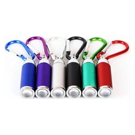 Lot de 6 mini lampes de poche porte-clés en aluminium, 6 couleurs, lampe portable LED petite pour l'école, l'extérieur, la chasse, la randonnée, urgence (1/5)