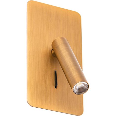 Faro SUAU - Lampada da lettura a LED integrata Lampada da parete Bronzo, 3000K (1/3)