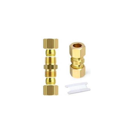 2 pièces de raccords à compression en laiton, 8 mm de diamètre extérieur x 8 mm de diamètre extérieur, raccord droit à compression femelle (1/5)