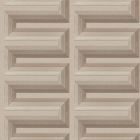 3D Tapete Profhome RE521074-DI heißgeprägte Vliestapete mit geometrischen Formen glänzend beige taupe beige-grau 5,33 m2