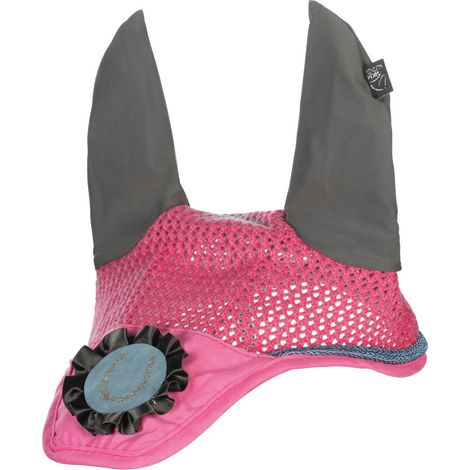 Pony, rosa: Cuffietta per pony e shetty modello Nele con piccola coccarda decorativa (1/4)