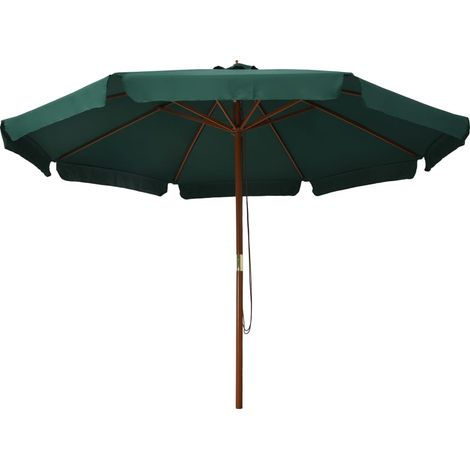 Maison Exclusive - Parasol d'extérieur avec mât en bois 330 cm Vert
