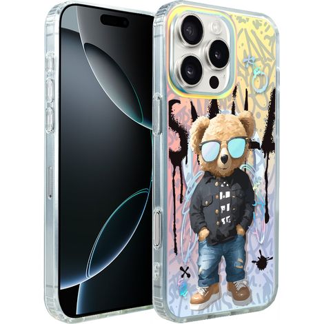 iPhone 16 Pro ibizu California Sunset Hülle mit MagSafe, Farbwechsel, Graffiti-Junge, Künstlerischer Teddybär (1/5)
