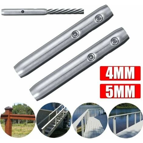 Installation De Tendeur De Câble En Acier Inoxydable T316 Pour Rampe De Câble D'Escalier (4mm + 5mm 2 pièces) (1/4)