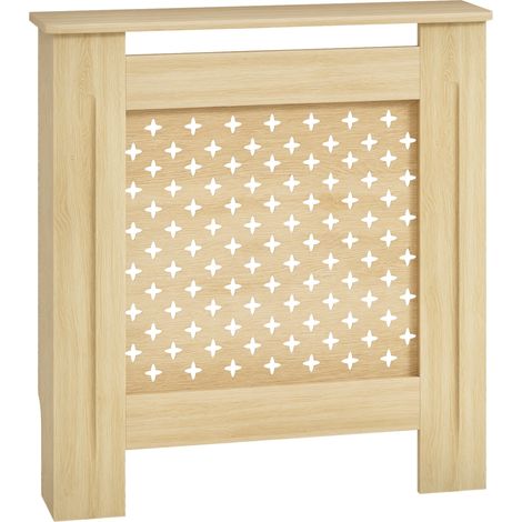 Cache-radiateur en chêne MDF 78x19x82 cm pour salon, chambre et couloir, décoration intérieure design sobre pour radiateur pratique et discret
