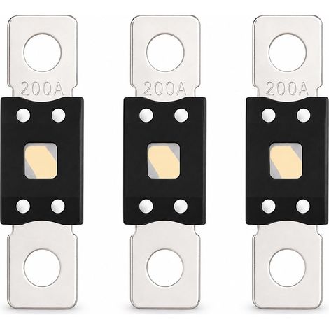 3 PCS Fusibles à courant élevé 32 V 200 A pour voitures, camions, caravanes et véhicules de construction, corps isolant résistant, bornes conductrices pour sécurité et performance (1/5)
