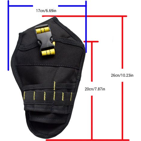 Étui de ceinture porte-outils en tissu Oxford 900D ultra-résistant, avec porte-embouts et sac de rangement pour perceuse.