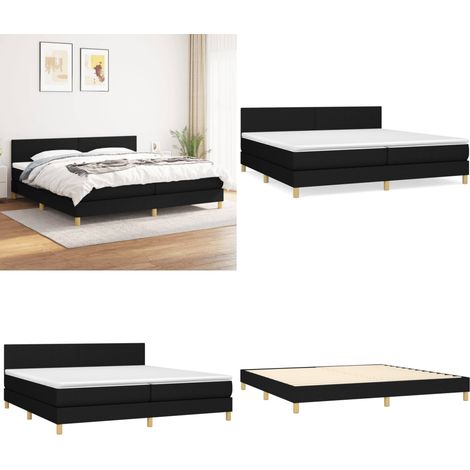 Boxspringbett mit Matratze Schwarz 200x200 cm Stoff - Boxspringbett - Doppelbett - Schlafsystem - Bettrahmen - Matratze - Home & Living