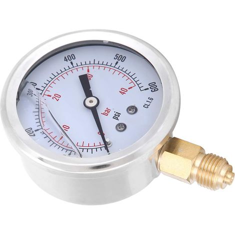 Gefülltes Vakuummanometer 0-40 bar 0-600 psi 1/4 BSP Radial (1/5)