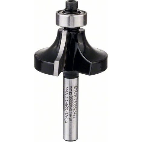 Bosch Fresa de redondear 1/4" R1 9,5 mm Ø 31,8 mm L 16,2 mm G 57 mm - 2608628422 (1/5)