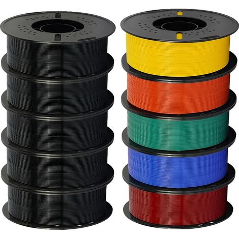 Filamento per stampante 3D, 10 kg, diametro 1,75 mm, 10 kg di PETG di colori misti, PETG D (1/2)