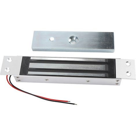 Serrure électromagnétique pour porte simple, force de maintien de 180 kg, 12 V CC, mode NC, alliage d'aluminium, pour portes coupe-feu en verre, bois et métal. (1/5)