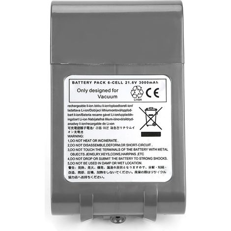 Batteries de remplacement pour aspirateurs Dyson DC58/DC62 21,6 V 3000 mAh et DYSON DC59/DC74 V6 (1/5)