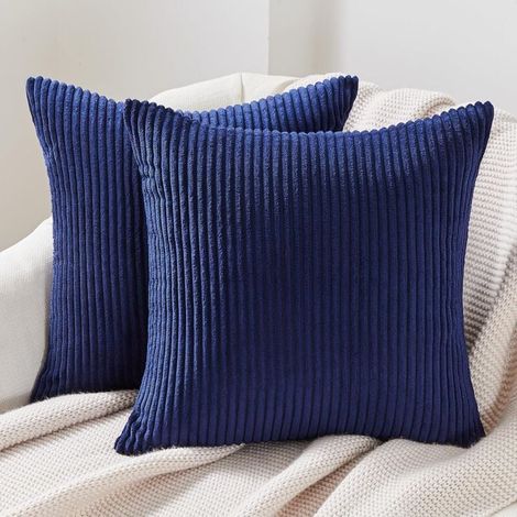 fundas de cojín de pana amarilla 5050 con estampado de rayas antiarrugas para sillón (azul) (1/4)