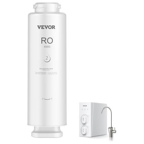 Sistema de Ósmosis Inversa, 10 Etapas 600 GPD, Cartucho de Filtro RO por 24 Meses, Reduce el Plomo y el Cloro, Compatible con el Filtro de Agua debajo del Fregadero SS-004, Φ 100 x 341 mm (1/5)