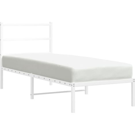 Maison Exclusive - Giroletto senza Materaso con Testiera Metallo Bianco 75x190 cm (1/5)