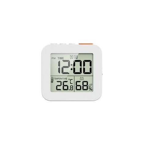 Horloge de salle de bain numérique, minuterie de douche, hygromètre, thermomètre, horloge murale, minuterie de douche étanche, blanc (1/4)