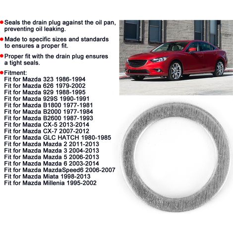Junta del tapón de drenaje - 995641400 - 50 unidades, compatible con Mazda 323/626/929 (1/5)