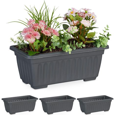 Blumenkasten mit 4 schmalen blumen 883