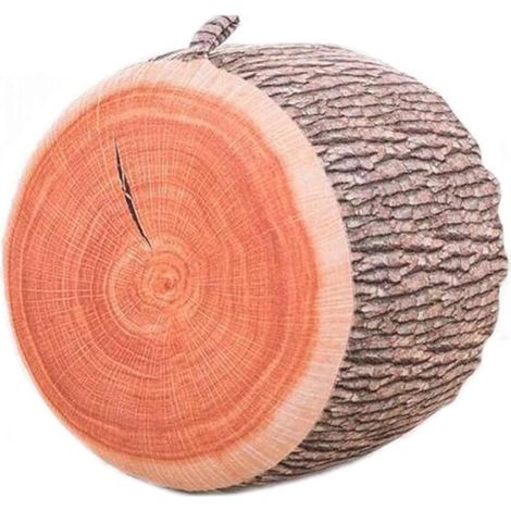 Siège de siège gonflable en peluche de dessin animé de fruits canapé épaissi tabouret pliant cadeaux pour enfants (souche d'arbre) (1/2)