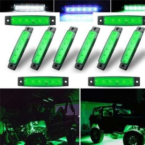 Set di 10 luci LED per roccia, strisce luminose, luci passaruota, luci LED sottoscocca per camion, golf cart, Jeep Wrangler, RZR, fuoristrada, F150, F250, motoslitta (verde)