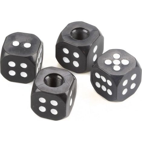 Set 4 tappi copri valvola dadi nero universali per auto e moto